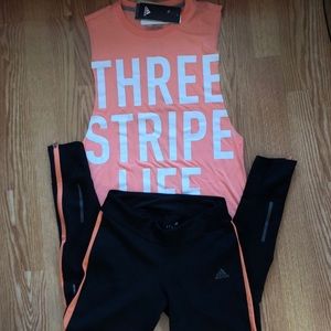Adidas leggings and t-shirts set